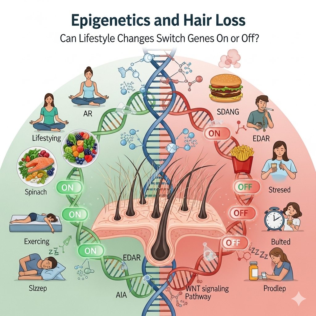 Epigenetics and Hair Loss- Can Lifestyle Changes Switch Genes On or Off?