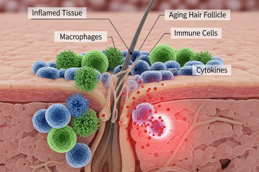 The Link Between Chronic Inflammation and Hair Follicle Aging